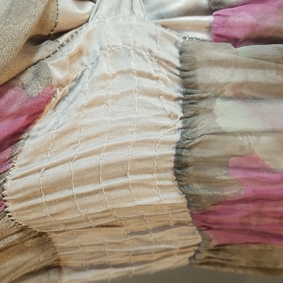 Floral dress.  No label.  Guessing size 7 rose brown - Picture 5 of 11